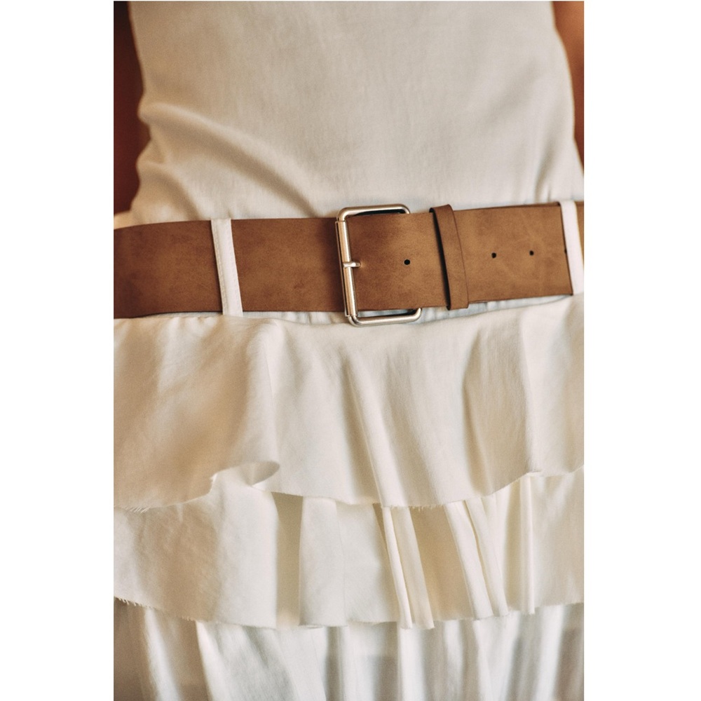 Zara Cream Ruffled Mini Dress - Picture 5 of 9